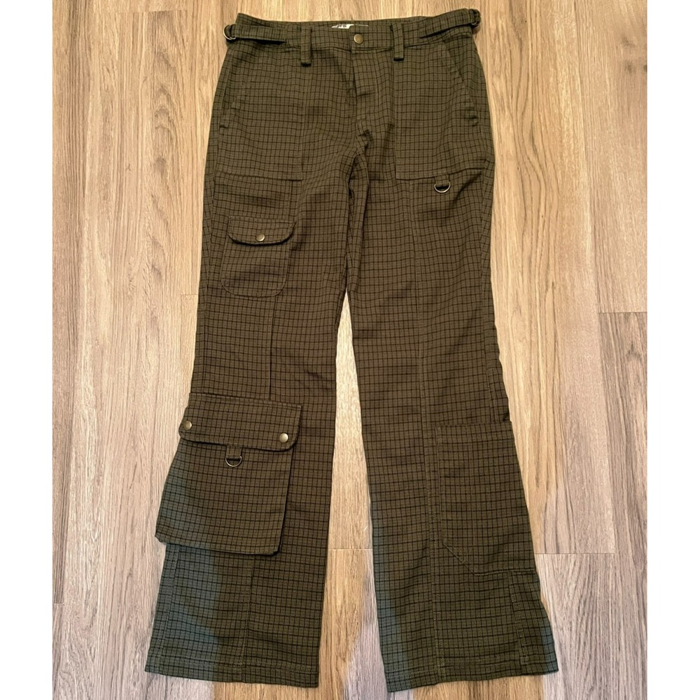 Urban Outfitters Plaid Cargo‎ Pants Women's Size 2 Utility Streetwear Grunge Y2K